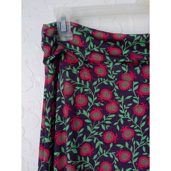 LulaRoe Floral Maxi Skirt A-Line Stretch Purple Green Pink Women size Medium - Picture 2 of 5